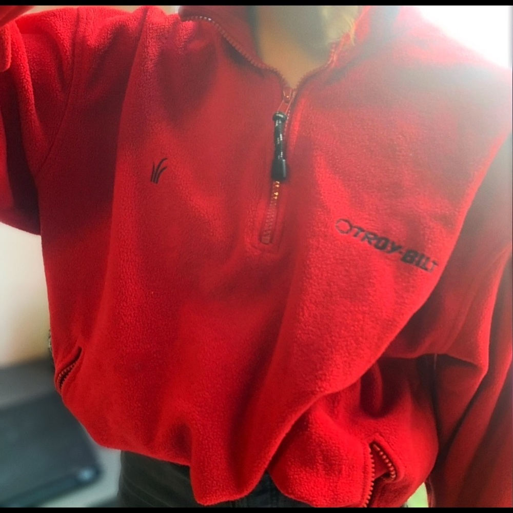 Red 3/4 zip pullover